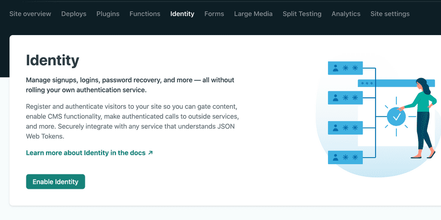 Enable Netlify Identity